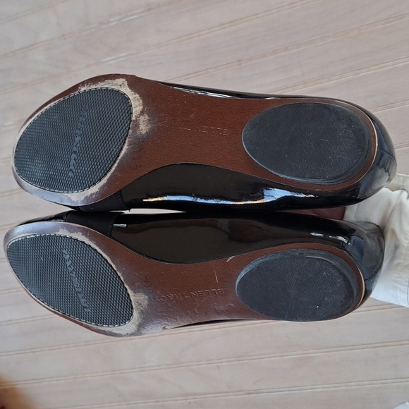 Ellen Tracy Candace Patent Leather Dressy  Classy Quality Elagant Nuetral Flats - Picture 8 of 11